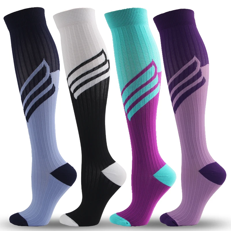 

New compression stockings sports socks prevent calf muscle injury Nylon compression socks color matching men/women's stockings