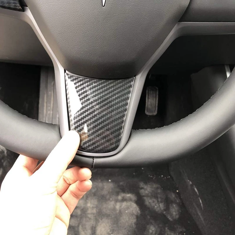 Углеродное волокно стиль внутренняя внешняя крышка планки аксессуары для Tesla модель 3(рулевое колесо