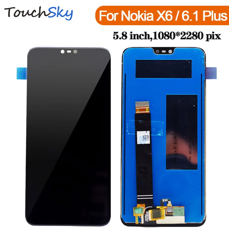 

LCD Display For Nokia X6 Tested LCD Display With Touch Screen For Nokia 6.1 plus LCD Complete Assembly For Nokia 6 LCD Display