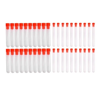 

40 Pcs Non-Completed Plastic Test Tubes Lab Test Tool with Screw Cap Transparent, 12x100mm & 12 x 60Mm