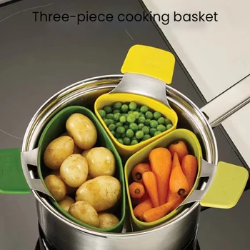 

3 Pcs/Set Steamer Basket Cooker Instant Pot For Cooking Vegetable Multifunction Kitchen Accessories Cookware