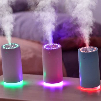 ミニ葉usb空気加湿器 7 色ledライト超音波ミストメーカー噴霧器カーアロマディフューザー空気清浄機 150 ミリリットル