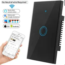 Tuya Smart Switch Wifi Switch without Neutral Wall Touch Light Switch Wireless Remote Control by Smart Life APP Smart Home Alexa