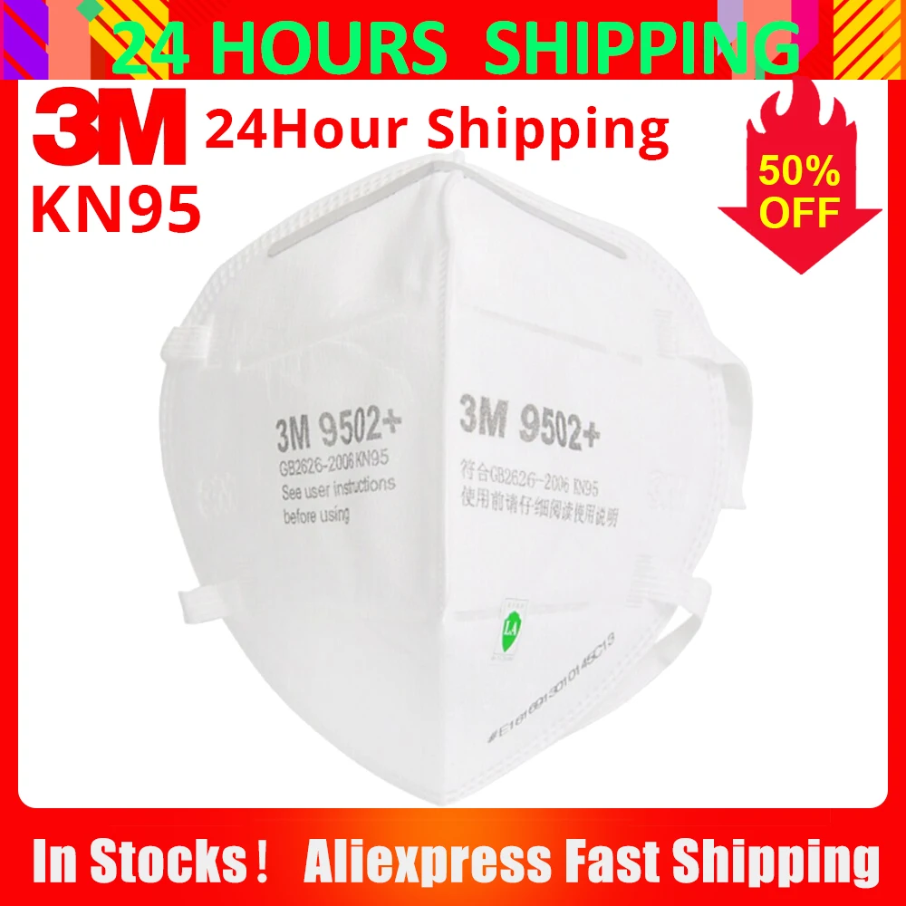 

3M Mask 9502+ KN95 Masks 3M N95 Mask disposable Masks Face Mask Mouse Safety Masks filter Features as KF94 FFP2 N95 Masks