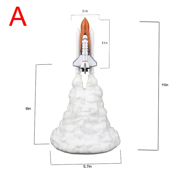 3D принт космическая Луна шаттл ракета перезаряжаемый Ночник светильник украшение дома TN88
