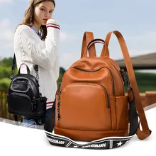 Женский рюкзак из натуральной кожи, многофункциональный рюкзак с широким ремешком для путешествий, повседневный женский рюкзак на плечо, модная маленькая сумка