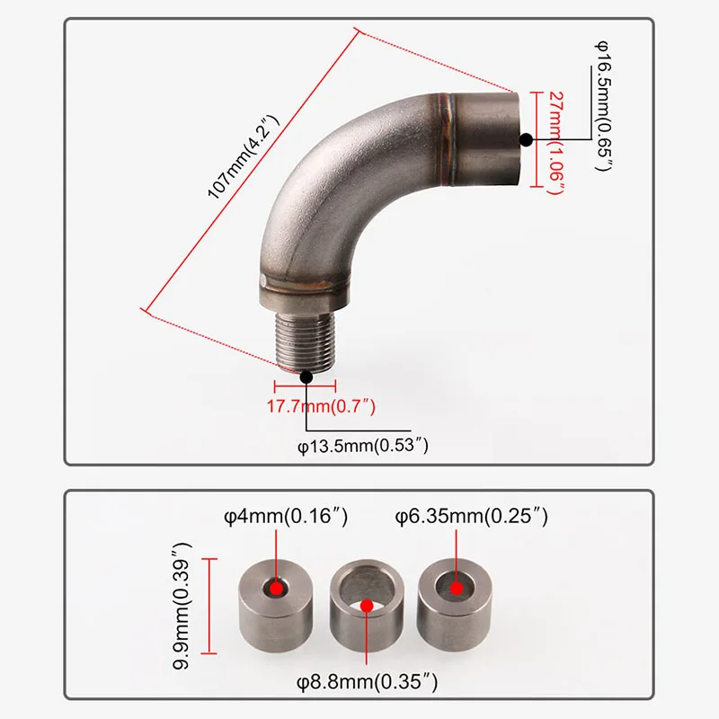 

1pc Car Parts O2 Oxygen Sensor Restrictor Parts Defouler Adjustable Flow Inserts 107mm stainless steel sensor