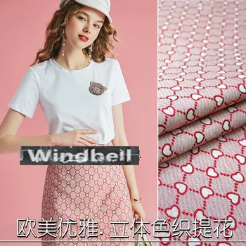 

100cm*140cm/piece Peach heart yarn-dyed jacquard dress jacket fabric high-end fashion fabric