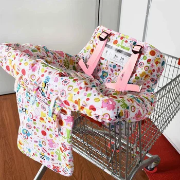

Kids Shopping Cart Cover Portable Folding Printed Trolley Soft Pad Infant Cover Safety Seats For Kids with Phone Bag