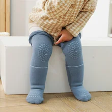 

1 Set Newborn Baby Girls Non-Slip Boys Socks And Knee Pads Toddler Baby Winter Spring Solid Thick Terry Floor Socks 0-3 Years