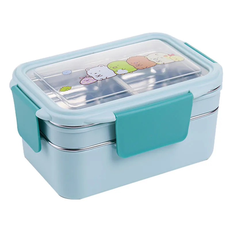 

Stainless Steel Insulated Lunch Box Multi-Layer Compartment Lunch Box Student Cartoon Microwave Oven Heating Lunch Box