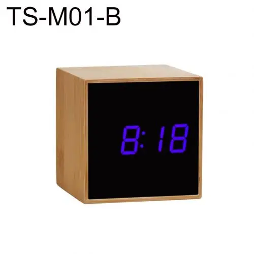 TS M01 B Зеркальный художественный цифровой светодиодный Голосовое управление функция повтора будильника для домашнего рабочего стола - Цвет: TS M01 B