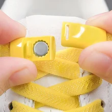 1pair No Tie Shoelace Elastic laces Magnetic Metal Lock Quick wear in Flat Suitable for all Shoe Lazy shoelaces Shoe Accessories