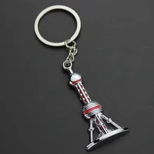 В настоящее время доступен Шанхай жемчужная башня металлический кулон металлический капли масла брелок плоская жемчужная башня металлические брелки