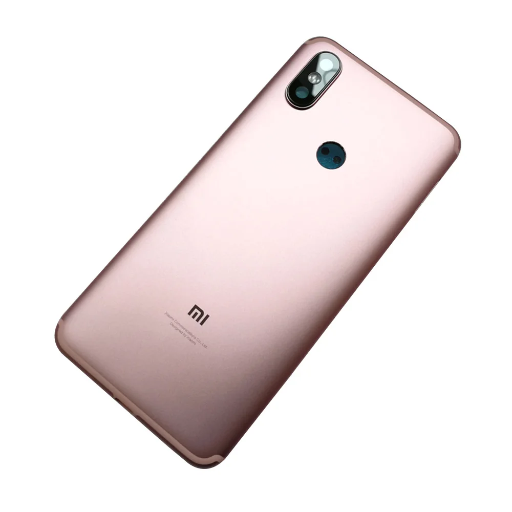 Pink Для Xiaomi mi A2/mi 6X Батарейная дверь металлическая задняя крышка Запасные части Корпус чехол с кнопками громкости питания и объективом камеры - Цвет: Pink