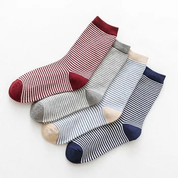 

Autumn Spring Women's Cotton warm Stripped Socks 6 Pairs Female Ladies Comfortable sokken meias soks