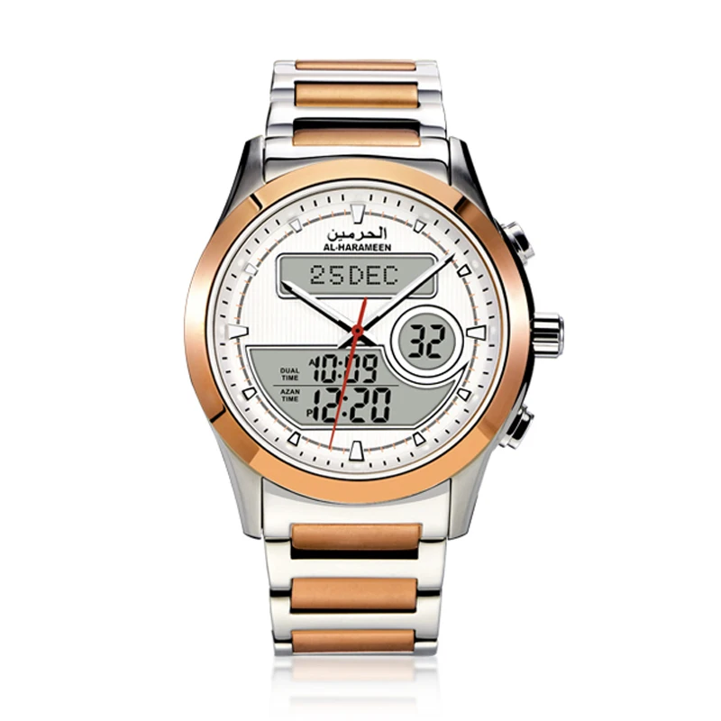 Мужские наручные часы с двойным дисплеем из нержавеющей стали|Кварцевые часы| |