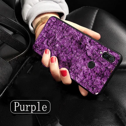 Pruple Модный мраморный Блестящий силиконовый чехол для Xiao mi 9 mi 9 SE mi 8 mi 8 Lite A1 A2 Max 2 3 Play Cover On Red mi GO S2 6A Note 6 7 Pro - Цвет: Pruple