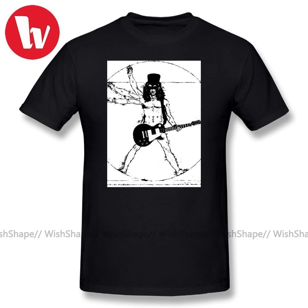 Axl Rose футболка с гитарой 100% хлопок Мужская принтом оптовая продажа забавная 5XL 6XL