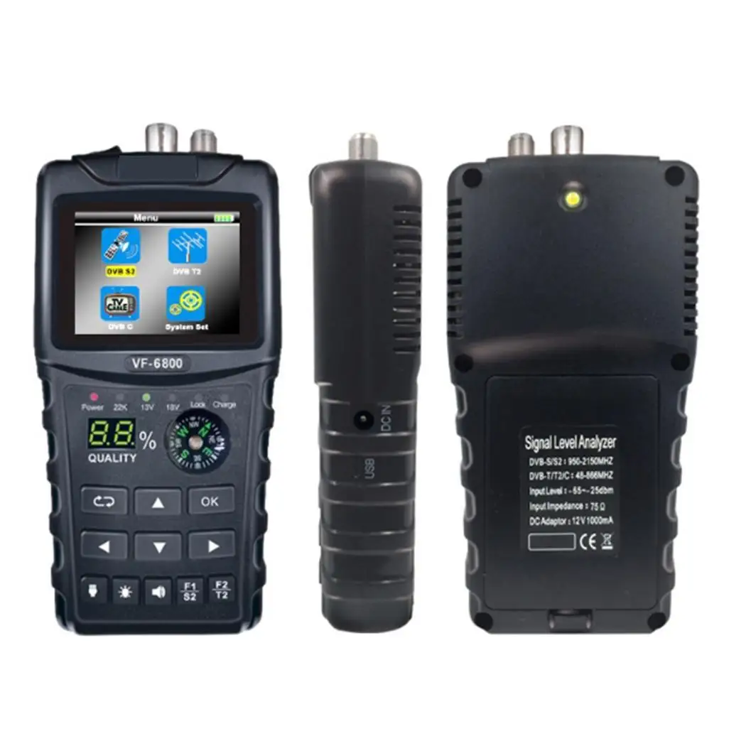 Многофункциональная VF-6800 HD искатель звезд с 0,450 кг зарядное устройство типа US, UK, EU фонарик 10000kPa 12V черный компас