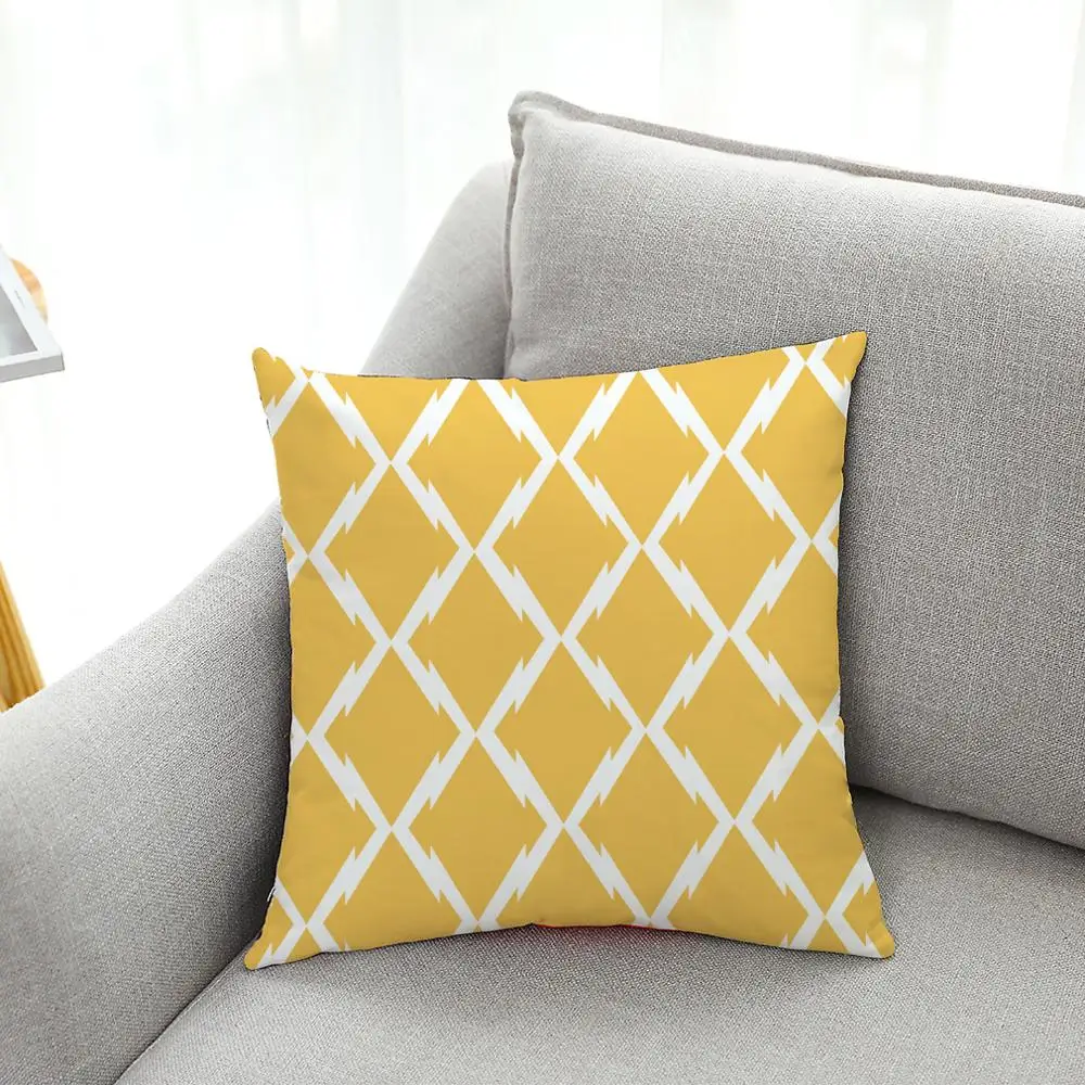 Geometric Cushion Blue Yellow Geometry Decorative Pillows Linen Pillowcase Creative Home Decoration for Sofa Countryside 