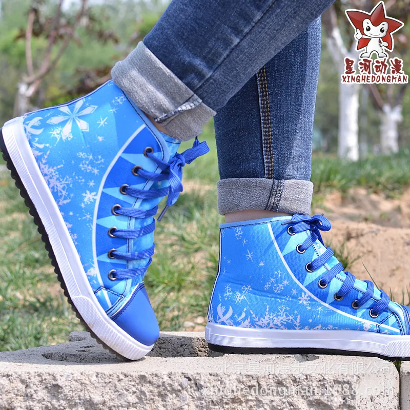 

Snow Hatsune Hatsune Miku COS Anime Peripheral Miku Sports Casual Board Shoes Hight-top Canvas Shoe