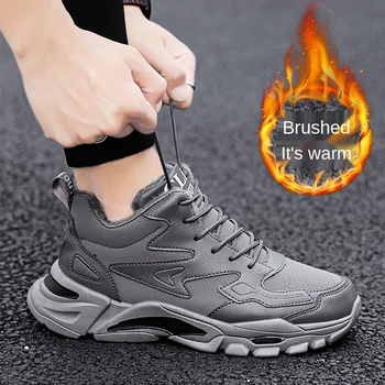 

2020 Unisex Winter Men Sport Sneakers Trend With fur Comfortable Man Casual Shoes Outdoor Non-slip Breathable Luxury Shoes