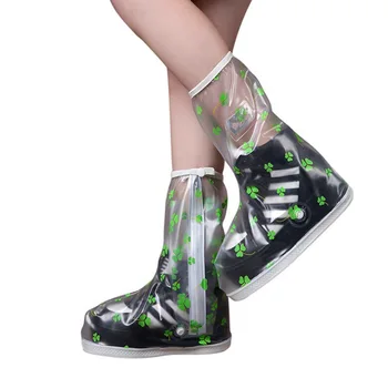 

Fashion PVC Clear Rain Shoes Cover Transparent Non-slip Shoe Covers Reusable Rain Boots Adult Women Men Overshoes DW274