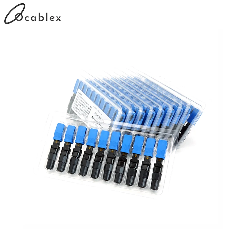 

100 PCS SC UPC Fast Connector Single-Mode Glasvezel Embedded Connector FTTH Tool Cold Connector Tool Fiber Optic Fast Connnector