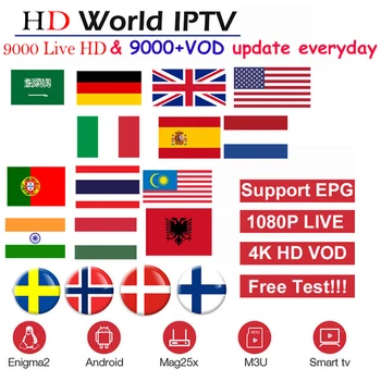 

World IPTV +7000 Live 9000 VOD 4K HD Channel best for Europe Arabic Asian Africa Latino America Android M3U IPTV subscription