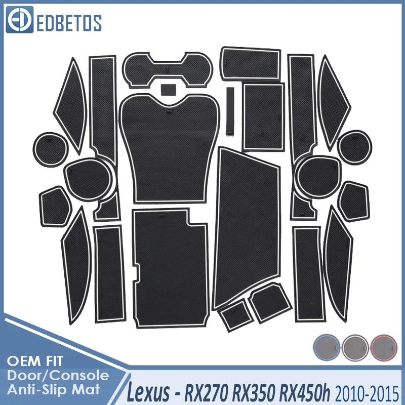 Lexus RX White Противоскользящий коврик для Lexus RX RX270 RX350 RX450h 2010 2012 2013 270 350 450h аксессуары затворный слот подставка анти-грязный - Название цвета: Lexus RX White