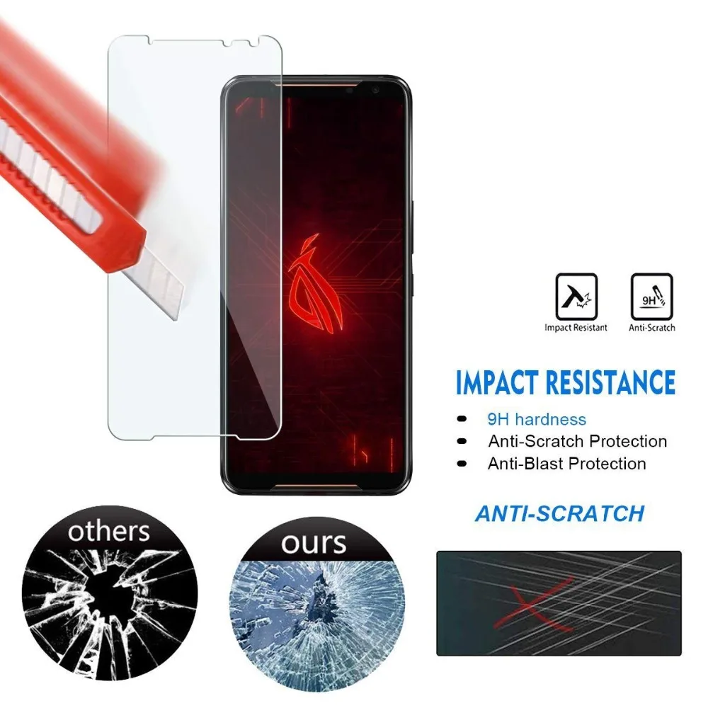 2 шт закаленное стекло для Asus ROG Phone II 2 ZS660KL Защитная пленка для экрана для Asus ROG Phone ZS600KL