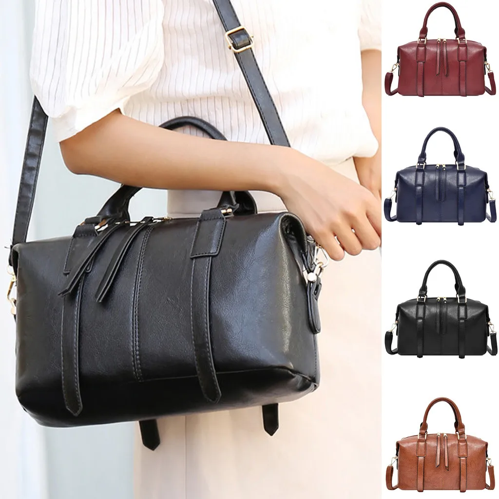

High-capacity Ladies Bags Casual Solid Color Pu Leather Totes Single Shoulder Messenger Bags Travel Women's handbags bolso mujer