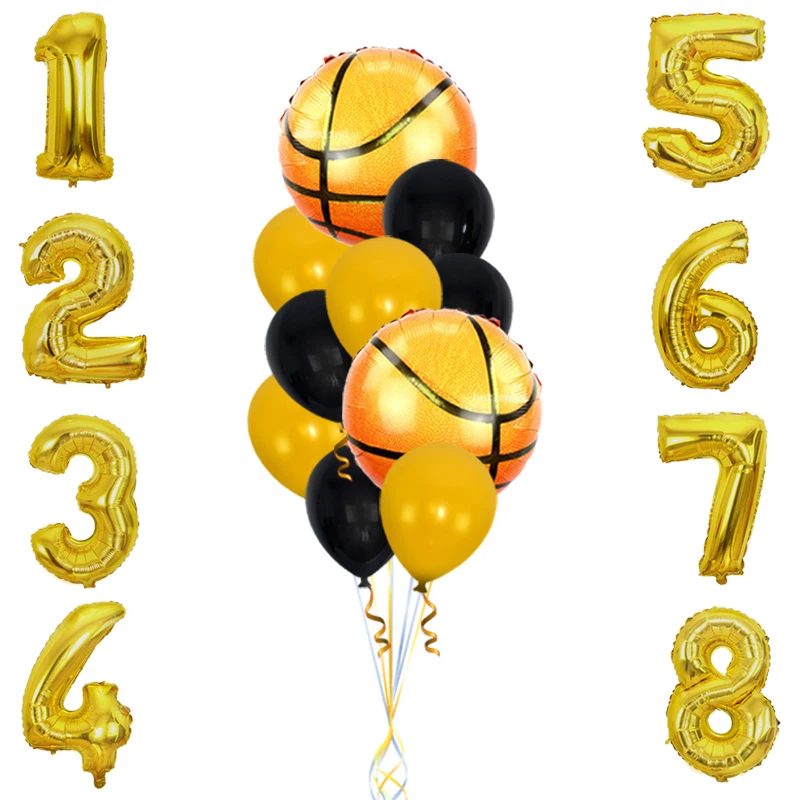 1 комплект 32 дюймов золото 0 9 Баскетбол воздушный шар из фольги Globos