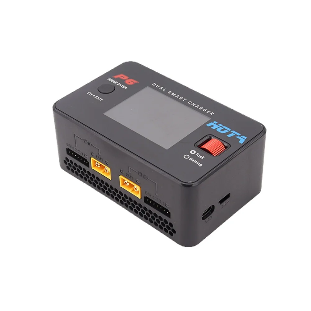 HOTA P6 Dual Smart Charger AC240W DC600W 15A for RC Drone Lipo LiIon NiMH Battery with Type-C iPhone Samsung T240W Power Supply | Игрушки и