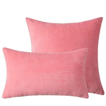 

Corduroy Throw Pillow Covers Solid-color Striped Sofa Cushion Cover Navy Blue Green Pink Pillow Case Fall Pillow Cover Decor