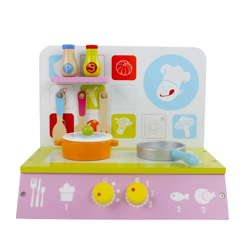  New Style Wooden Children Model Kitchen mei qi zao tai Set Play House Educational Toy Green Small S - 4000267148845