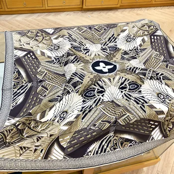 

Clover Scarf Women 90*90cm Twill Silk Scarf Hand Rolled Edges Hairband Multifuntion Shawl Wrap