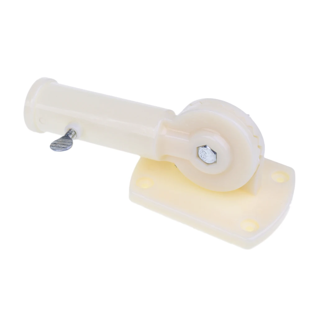 180° Rotatable Plastic Flag Pole Bracket Mount Windsock Base with Screws - Beige | Дом и сад