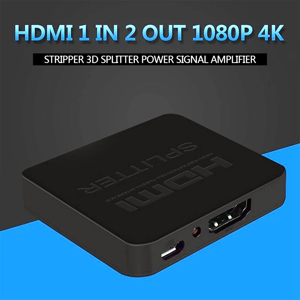 HDMI 1 в 2 Out 1080p 4K 1x2 HDCP 3D сплиттер усилитель сигнала питания аудио-видео дистрибьютор для HD tv DVD tv BOX