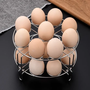 

7 Holes Round Eggs Steamer Rack Simple Style Stainless Steel Microwave Oven Rice Cooker Steam Grid Portable Cooking Accessories