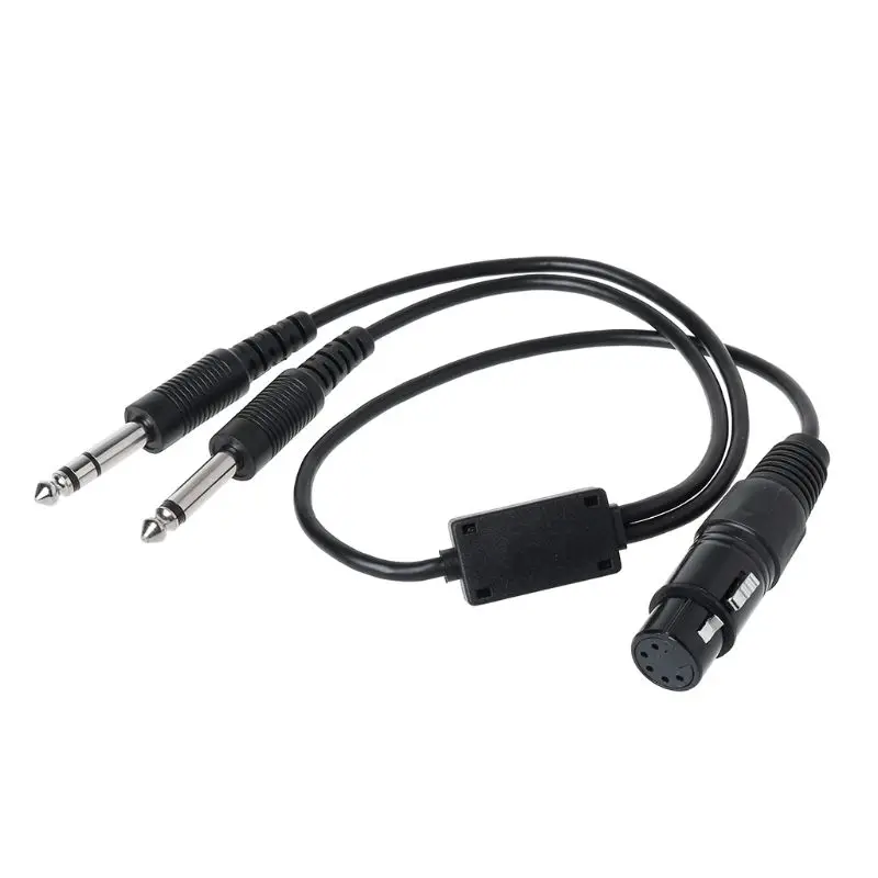 

Black Aviation Headset for Airbus XLR to GA (Dual Plug) Pilot Headset Adapter