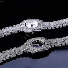 S925 Стерлинговое серебро ювелирные изделия модный тренд дамский браслет часы для мужчин и женщин Тайский Серебряный стиль браслет