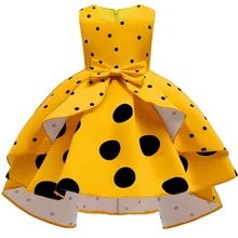 Вечерние смокинги в горошек с цветочным узором для маленьких девочек на день рождения, вечерние смокинги для причастия, торжественные вечерние смокинги, vestidos de