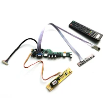 Подходит для LM185WH1 2-CCFL инвертор LVDS 30-контактный стационарного персонального компьютера 1366*768 18," VGA+ HDMI+ аудио+ USB+ пульт дистанционного управления ЖК-дисплей экран плата контроллера DIY kit