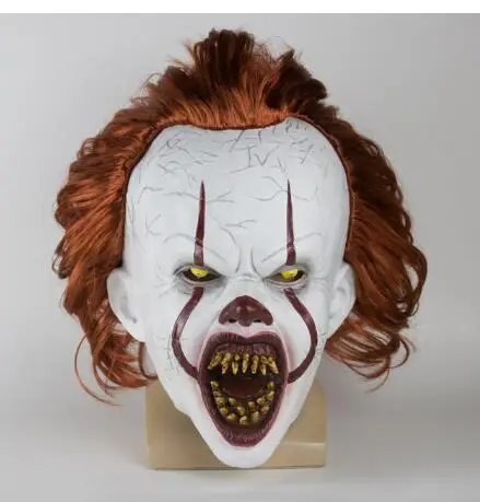 Without LED2 It Chapter два страшного клоуна Pennywise светодиодный свет маска косплей Хэллоуин маски - Цвет: Without LED2