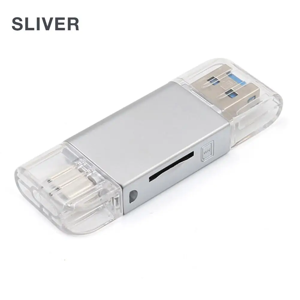 Для HUAWEI NM кард-ридер тип-c к Micro SD/USB кард-ридер 2 в 1 USB3.0 для мобильных/ПК использование нано-карт памяти чтение - Цвет: Silver
