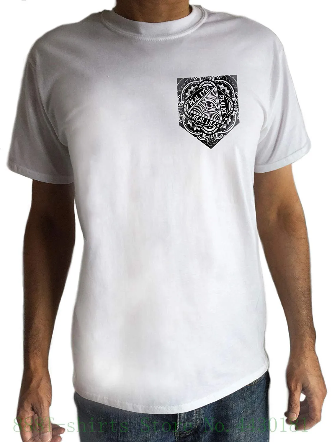 -Футболка-мужская Белая Летняя модная футболка с короткими рукавами Бесплатная