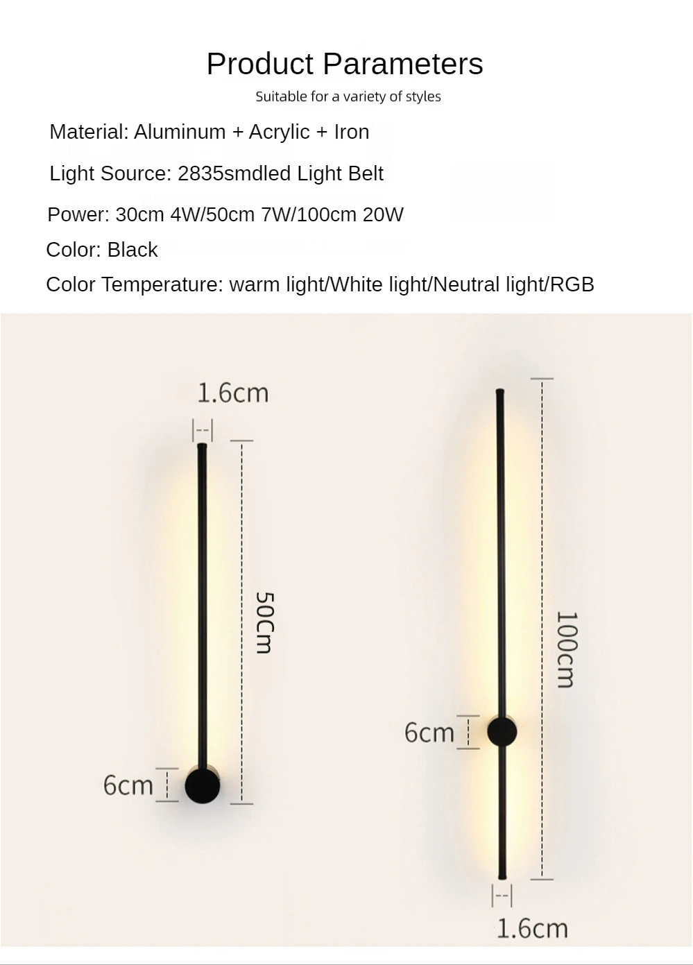 wall sconces for living room Led Wall Lamp Long RGB Wall Light Atmosphere Decor For Home Bedroom Living Room Bar Corridor Sofa Background Wall Linear Fixture led wall lamp