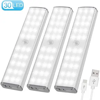 PIR Motion Sensor LED Light USB Wireless LED Kitchen/Wall Lamp 3Mode Brightness Level 30 LED Closet/Wardrobe/Under Cabinet Light 1